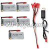 JJRC H11 H11C H11D Parts-40 3.7V 1100mAh LiPo Battery(5pcs) & 1-TO-5 Conversion wire & USB Charger For JJRC H11 H11C H11D Quadcopter Spare parts,RC drone Parts,2.4G UFO Parts