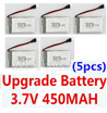 JJRC H21 Parts-19 Upgrade 3.7v 450mah Battery(5pcs) For JJRC H21 H21 Quadcotper parts,H21 Drone Spare parts,2.4V UFO