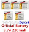 JJRC H22 Parts-08 Official 3.7v 220mah Battery(5pcs) For JJRC H22 H22C Quadcopter Spare parts,RC drone Parts,2.4G UFO Parts