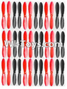 JJRC H30 H30C H30W Parts-05 Propellers,Main rotor baldes(18X Red and 18X Black)-Total 36pcs For JJRC H30 H30C H30W Quadcopter Spare parts,H30 H30C H30W RC drone Parts,2.4G UFO Spare Parts