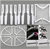 JJRC H8C H8D Parts--34 Crash set 1(Propelers-8pcs & Landing skid-2pcs & Outer protect frame-4pcs & Motor-2pcs & Main gear with hollow pipe-2pcs & Motor seat-2pcs)-White) For JJRC H8C H8D Quadcopter Parts,Drone parts,Camera spare parts
