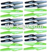 JJRC H9D H9W Parts-07 Propellers,Main rotor blades(24pcs)-12X Green and 12X Black For JJRC H9 H9D H9W Quadcopter Spare parts,RC drone Parts,2.4G UFO Parts