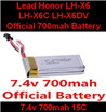 LH-X6 X6C X6DV Parts -16 Official 7.4v 700mah battery For Lead Honor Quadcopter rc drone parts
