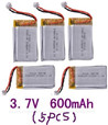 LH-X8 X8C X8DV X8WF Parts-23 Official 3.7v 600mah battery(5pcs) For Lead Honor LH-X8 LH-X8C LH-X8DV LH-X8WF Quadcopter parts rc drone parts