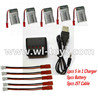 MJX X300 X300C RC Quadcopter parts-45 Upgrade 1-to-5 balance charger and USB charger & 5pcs JST coversion wire & 5pcs 750mah battery
