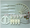 MJX X402 X402H Spare Parts-15 Crash set 1(4x Outer protect frame,4x Propellers,4x Landing skid,4x motor,1x battery,4x motor seat and 4x motor cover,4X Main gear wiht steel pipe)-White,MJX X402H X402 RC Quadcopter Drone Spare Parts Replacement Accessories