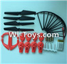 MJX X402 X402H Spare Parts-16 Crash set 2(4x Outer protect frame,4x Propellers,4x Landing skid,4x motor,1x battery,4x motor seat and 4x motor cover,4X Main gear wiht steel pipe),MJX X402H X402 RC Quadcopter Drone Spare Parts Replacement Accessories