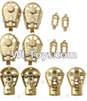 MJX X402 X402H Spare Parts-38 Whole motor unit parts(Include the Motor seat,Motor cover,Small Motor seat cover)-Each 4pcs-Golden,MJX X402H X402 RC Quadcopter Drone Spare Parts Replacement Accessories