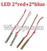 MJX X402 X402H Spare Parts-74 LED bar set (color 2Xred + 2Xblue),MJX X402H X402 RC Quadcopter Drone Spare Parts Replacement Accessories