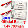 MJX X601H X601 Spare Parts-26-02 7.4v 700mah Battery(2pcs),MJX X601H X601 RC Quadcopter Drone Spare Parts Replacement Accessories