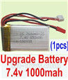 MJX X601H X601 Spare Parts-26-04 Upgrade 7.4v 1000mah Battery(1pcs),MJX X601H X601 RC Quadcopter Drone Spare Parts Replacement Accessories