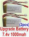 MJX X601H X601 Spare Parts-26-05 Upgrade 7.4v 1000mah Battery(2pcs),MJX X601H X601 RC Quadcopter Drone Spare Parts Replacement Accessories