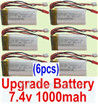 MJX X601H X601 Spare Parts-26-06 Upgrade 7.4v 1000mah Battery(6pcs),MJX X601H X601 RC Quadcopter Drone Spare Parts Replacement Accessories