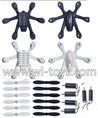 MJX X900 X901 RC Quadcopter Parts-02 Upper shell cover,Upper canopy & Bottom shell cover,Bottom canopy-(1pcs Black and 1pcs White) & Propellers(6pcs white and 6pcs Black) & main motor(6pcs)
