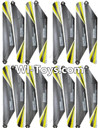 MingJi 812 Spare Parts-07 Propellers,Main rotor blades(16pcs)-Yellow,MingJi 812 RC Helicopter Spare Parts MJ812 Parts Replacement Accessories