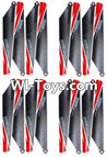 MingJi 812 Spare Parts-08 Propellers,Main rotor blades(16pcs)-Red,MingJi 812 RC Helicopter Spare Parts MJ812 Parts Replacement Accessories