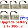 XK A100-SU27 J11-Upgrade Battery-3.7V 380mah Battery 25-(Size-3.9X2X0.7CM)-5pcs
