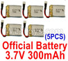 Wltoys XK A130-Y20 Battery Parts-Official 3.7V 300mah Battery(5pcs)-A100.0011