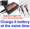 Wltoys XK A600 Parts- Upgrade charger and balance chager & 2pcs 1-To-3 convert wire-Total can charge 6x battery and the same time,Wltoys XK A600 RC Plane Parts,XK DHC-2 A600 RC RC Fixed Wing Plane Parts