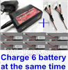 Wltoys XK A600 Parts- Upgrade charger and balance chager & 2pcs 1-To-3 convert wire & 6pcs battery-Total can charge 6x battery and the same time,Wltoys XK A600 RC Plane Parts,XK DHC-2 A600 RC RC Fixed Wing Plane Parts