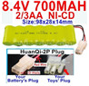 700mah 8.4V NiCd Battery Pack-2/3AA 8.4 Volt 700mah Ni-Cd Battery,HuanQi-2P plug