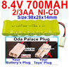 8.4V 700mah  NiCd Battery Pack-2/3AA,Oda Palace Plug