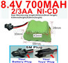 700mah 8.4V NiCd Battery Pack-2/3AA 8.4 Volt 700mah Ni-Cd Battery,SM Plug