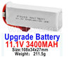 Feilun FT012 Upgrade Battery-3S 11.1V 3400MAH 30C Battery-108x38x27mm-Weight-211.5g,Feilun FT012 Tuning Parts