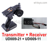 UDI Rapid UDI009 Transmitter + Receiver board Parts toghether. UDI009-21 + UDI009-11.