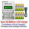 UDI UDI022 8pcs Rechargeable AA battery and LCD Charger for the Transmitter.