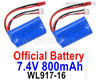 Wltoys WL917 RC Boat Battery Parts.WL917-16.7.4V 800mAh 10C Battery.Total 2pcs.