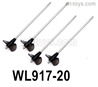 Wltoys WL917 Propeller set. WL917-20.TOTAL 4 Set.It contains 4 propeller and 4pcs iron shaft with a size of φ2*75.5MM. The Knurling length is 3MM. Material is stainless steel.