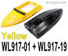 Wltoys WL917 Upper and Bottom Boat Shell cover.WL917-01 + WL917-19.Yellow Color.