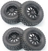 DHK Hunter Tire complete,Whole wheel unit(Black rims)-4pcs-Can also be used for HuanQi 727 Parts-8135-001-02