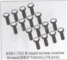DHK Hunter B head Screw Parts-Coarse thread(BB3X10mm)-16pcs Parts-8381-703