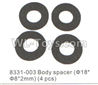 DHK Crosse Body spacer(18X8X2mm)-4pcs Parts-8331-003