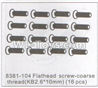 DHK Crosse Flathead Screw-Coarse thread(KB2.6X10mm)-16pcs Parts-8381-104