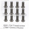 DHK Crosse T head DHK 8384 parts Screw(TM4X12)-16pcs Parts-8381-724