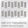DHK Maximus Parts-Flathead screw(KM3x18mm)-16pcs Parts-8381-015