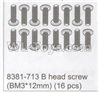 DHK Maximus Parts-B head screw(BM3x12mm)-(16pcs) Parts-8381-713