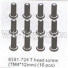 DHK Maximus Parts-T head DHK 8384 parts Screw(TM4X12)-16pcs Parts-8381-724