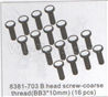DHK Zombie 8384 B head Screw-Coarse thread(BB3X10mm)-16pcs Parts-8381-703