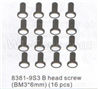 DHK Zombie 8384 B head Screw(BM3x6mm)-16pcs Parts-8381-9S3