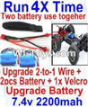 FeiYue FY-02 Spare Parts-35-07 Upgrade 2-to-1 wire and Velcro & 2pcs Battery-Two battery can be used together,Run 2x Time than usual,FeiYue FY-02 RC Car Parts,FY02 FY-02 RC Truck Spare parts Accessories,1:12 4WD High Speed Buggy Parts