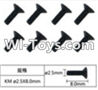 FeiYue FY-02 Spare Parts-60-07 W12068 Inner Hexagon Flat head machine screws(8pcs)-2.5X8mm,FeiYue FY-02 RC Car Parts,FY02 FY-02 RC Truck Spare parts Accessories,1:12 4WD High Speed Buggy Parts