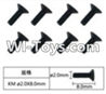 FeiYue FY-02 Spare Parts-60-21 W12063 Inner Hexagon Flat head machine screws(8pcs)-2.0X8mm,FeiYue FY-02 RC Car Parts,FY02 FY-02 RC Truck Spare parts Accessories,1:12 4WD High Speed Buggy Parts