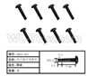 HG P408 Inner-Hexagonal half tooth machine screw-8pcs-Φ2.5x8x0.4x3.6mm-HM4A-001