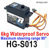 HG P410 Parts HG-S013 6kg Waterproof Servo with 90°Maximum steering range for 1/10 HengGuan P410 Raptor Pickup RC Car Vehicles Model.