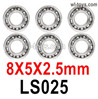 HG P410 Parts LS025 Ball bearing,8x5x2.5mm for 1/10 HengGuan P410 Raptor Pickup RC Car Vehicles Model.Total 6pcs.