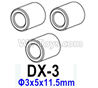 HG P602 Planetary gear sleeve-DX-3 3pcs,Aluminum alloy-Φ3x5x11.5mm